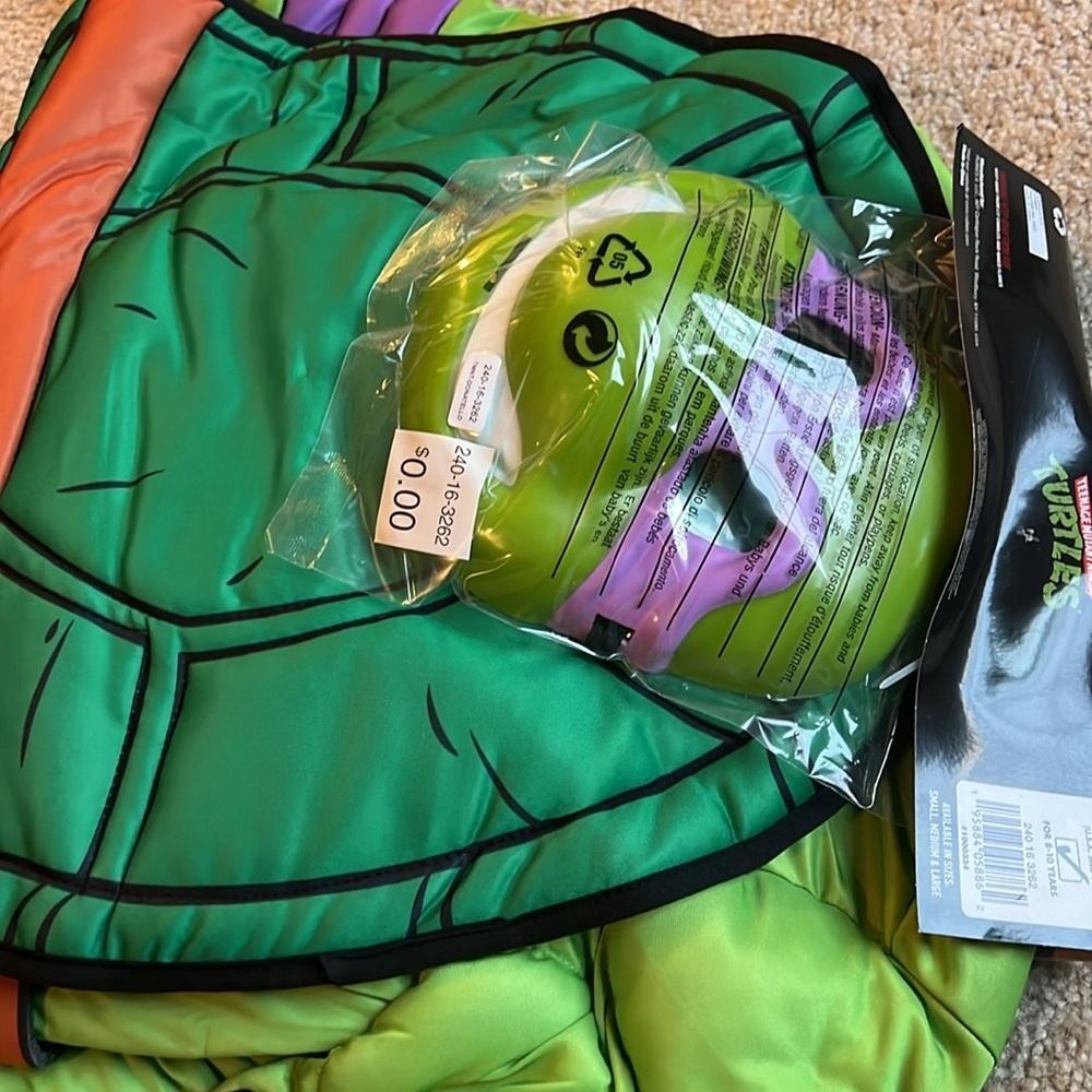 Teenage mutant ninja turtles Donatello costume padded jumpsuit belt mask 10-12 - Picture 3 of 3